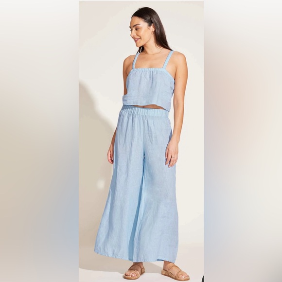 Vitamin A Pants - “Vitamin A “ Blue Linen Beach Pants Size Small
